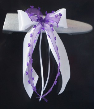 Antennenschleifen " Aurelia " zur Hochzeit im 10er Set SCH0050 - weiß, lila