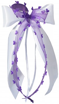 Antennenschleifen " Aurelia " zur Hochzeit im 10er Set SCH0050 - weiß, lila
