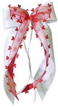 Antennenschleifen " Aurelia " zur Hochzeit im 10er Set SCH0059 - weiß, rot