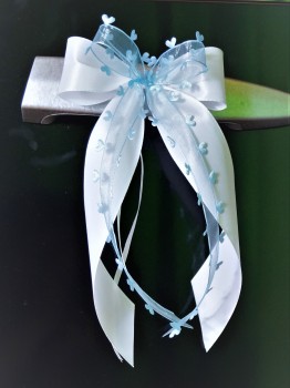 Antennenschleifen " Aurelia " zur Hochzeit im 10er Set SCH0061 - weiß, hellblau