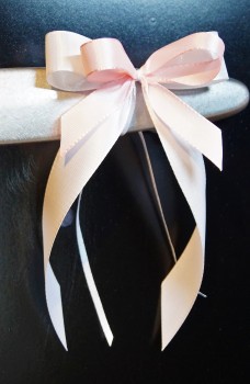 Antennenschleifen " Lisa " zur Hochzeit SCH0069 im 25er Set - weiß, rosa