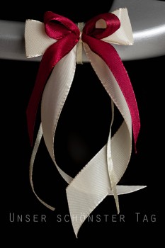 Antennenschleifen " Lisa " zur Hochzeit SCH0076 im 25er Set - creme, bordeaux