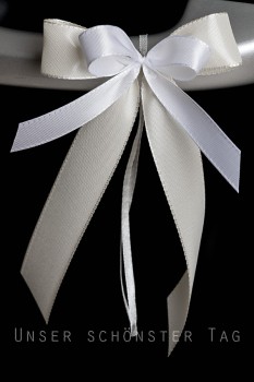 Antennenschleifen " Lisa " zur Hochzeit SCH0077 im 25er Set - creme, weiß