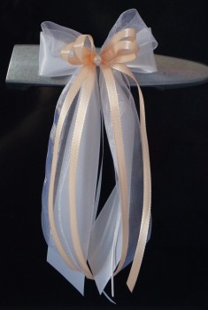 Antennenschleifen " Xenia " zur Hochzeit SCH0081 im 10er Set - weiß, aprikot