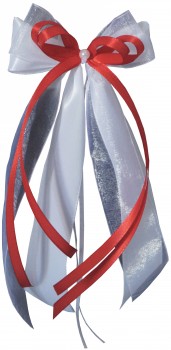 Antennenschleifen " Xenia " zur Hochzeit SCH0084 im 10er Set - weiß, rot