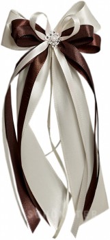 Antennenschleifen " Anna " zur Hochzeit SCH0095 im 10er Set - creme braun