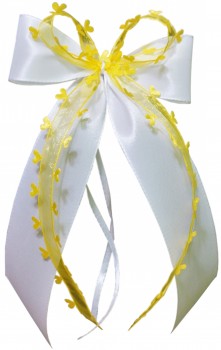 Antennenschleifen " Aurelia " zur Hochzeit im 10er Set SCH0100 - weiß, gelb