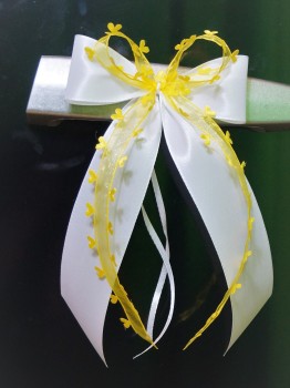 Antennenschleifen " Aurelia " zur Hochzeit im 10er Set SCH0100 - weiß, gelb