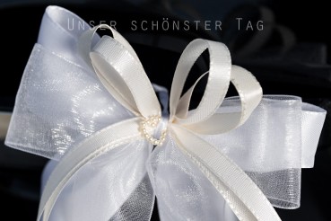 Antennenschleifen " Sarah " zur Hochzeit SCH0104 im 10er Set - weiß, creme, champagner, ivory