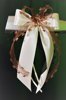 Antennenschleifen " Aurelia " zur Hochzeit im 10er Set SCH0107 - creme, braun