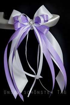 Antennenschleifen " Anna " zur Hochzeit SCH0109 im 10er Set - weiß, flieder
