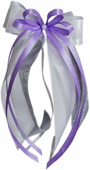 Antennenschleifen " Xenia " zur Hochzeit SCH0112 im 10er Set - weiß, flieder