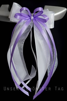 Antennenschleifen " Xenia " zur Hochzeit SCH0112 im 10er Set - weiß, flieder