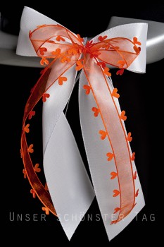 Antennenschleifen " Aurelia " zur Hochzeit im 10er Set SCH0113 - weiß, orange