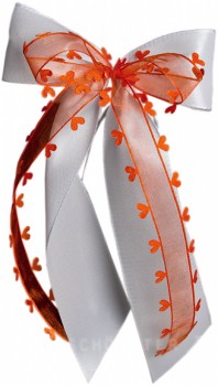 Antennenschleifen " Aurelia " zur Hochzeit im 10er Set SCH0113 - weiß, orange