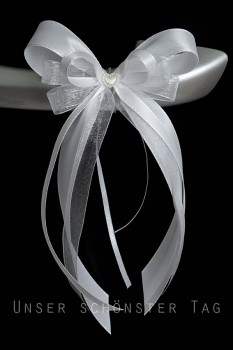 Antennenschleifen " Denise " zur Hochzeit SCH0115 im 10er Set - weiß