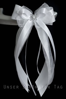 Antennenschleifen " Angie " zur Hochzeit SCH0117 im 10er Set - weiß