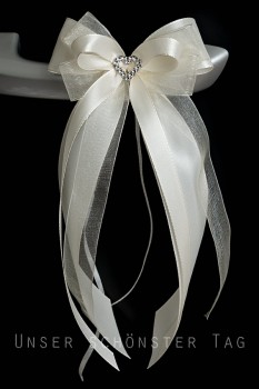 Antennenschleifen " Angie " zur Hochzeit SCH0118 im 10er Set - ivory, creme, champagner