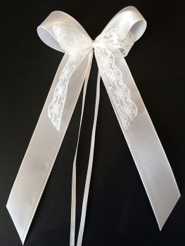 Antennenschleifen zur Hochzeit " Antonia " SCH0121 im 25er Set - Spitze weiss