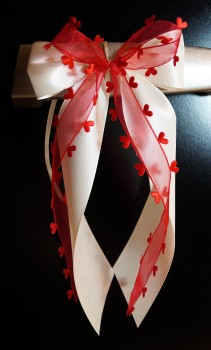 Antennenschleifen " Aurelia " zur Hochzeit im 10er Set SCH0123 - creme, rot