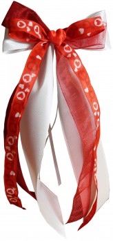 Antennenschleifen " Mary " zur Hochzeit SCH0125 im 10er Set - weiss, rot