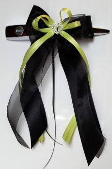 Antennenschleifen zur Hochzeit " Scarlett " SCH0129 im 10er Set - grün, schwarz, gothic