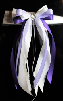 Antennenschleifen " Anna " zur Hochzeit SCH0139 im 10er Set - weiß, lila, flieder