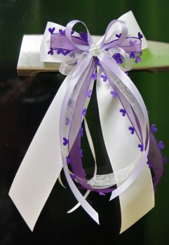 Antennenschleifen zur Hochzeit " HEART " SCH0144 im 10er Set - lila, flieder, weiß