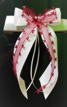 Antennenschleifen " Aurelia " zur Hochzeit im 10er Set SCH0147 - weiß, bordeaux