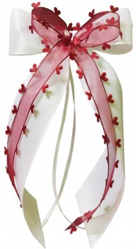 Antennenschleifen " Aurelia " zur Hochzeit im 10er Set SCH0147 - weiß, bordeaux