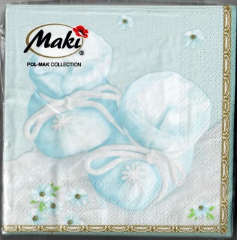 20 geprägte Servietten zur Taufe / Geburt hellblau SV0020