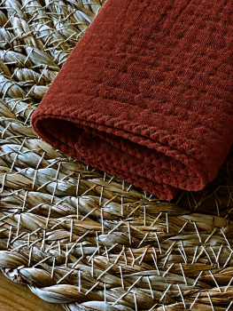 Preview: Serviette Musselin-Stoff 40 cm x 40 cm - SERrost - Farbe rost