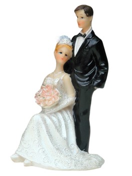 Tortenfigur Tortenaufsatz zur Hochzeit Brautpaar 12,5 cm TA0015
