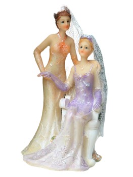 Tortenfigur Tortenaufsatz zur Hochzeit Homo Brautpaar 14 cm TA0017 Frauen