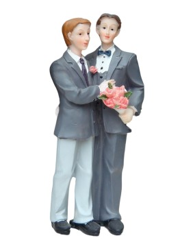 Tortenfigur Tortenaufsatz zur Hochzeit Homo Brautpaar 14,5 cm TA0048 Männer
