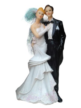 Tortenfigur Tortenaufsatz zur Hochzeit Brautpaar 25 cm TA0054