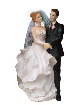 Tortenfigur Tortenaufsatz zur Hochzeit Brautpaar 21 cm TA0055