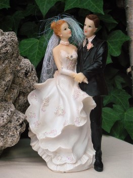 Tortenfigur Tortenaufsatz zur Hochzeit Brautpaar 21 cm TA0055