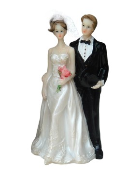 Tortendeko Tortenfigur Tortenaufsatz zur Hochzeit Brautpaar 12 cm TA0090