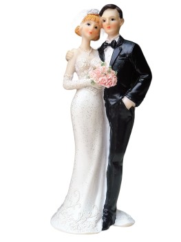 Tortendeko Tortenfigur Tortenaufsatz zur Hochzeit Brautpaar 21 cm TA0092