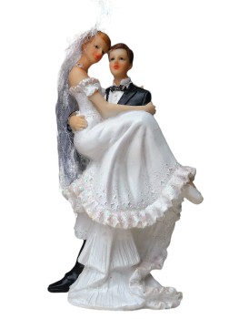 Tortendeko Tortenfigur Tortenaufsatz zur Hochzeit Brautpaar 18 cm TA0100