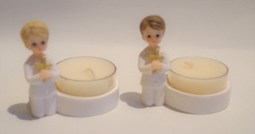 Tortendeko Tortenaufsatz Tortenfigur zur Kommunion Junge 6 cm TA0128 Teelicht