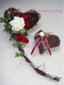 2-tlg Tischdekoration rot zur Hochzeit Verlobung Kommunion Konfirmation Taufe Tischdeko TD0022