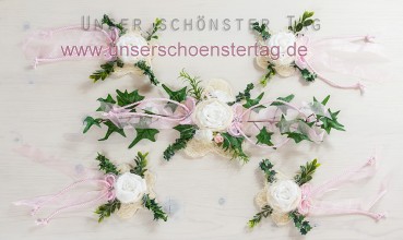 5-tlg. Tischdekoration rosa zur Hochzeit Taufe Tischdeko TD0062 (1)