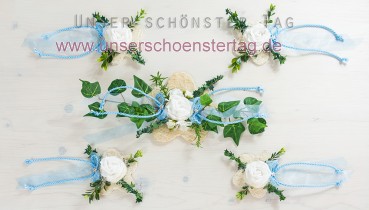 5-tlg. Tischdekoration hellblau zur Hochzeit Taufe Tischdeko TD0062 (4)