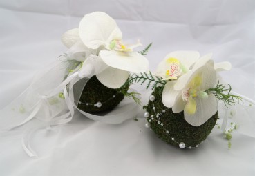 Tischdekoration 2 x Mooskugel Orchidee zur Hochzeit Tischdeko TD0102