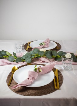 Vermietung von Platzsets creme, rund, Durchmesser: 38 cm, 1,00 EUR / Stück