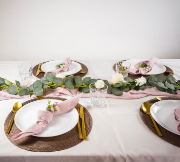 Vermietung von Platzsets creme, rund, Durchmesser: 38 cm, 1,00 EUR / Stück