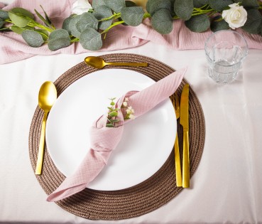 Preview: Vermietung von Platzsets creme, rund, Durchmesser: 38 cm, 1,00 EUR / Stück