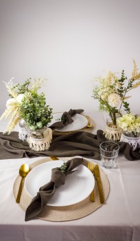 Vermietung von Platzsets creme, rund, Durchmesser: 38 cm, 1,00 EUR / Stück